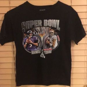 Kids large Super bowl XLVII quarterbacks shirt